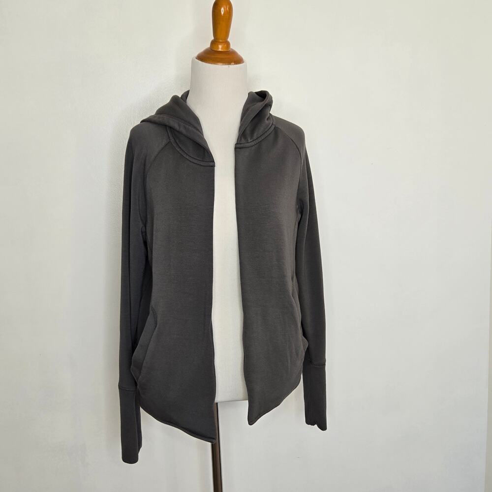 Athleta Clarity Cinch Open Cardigan Modal Gray Soft Sweatshirt Women Small - Picture 2 of 14